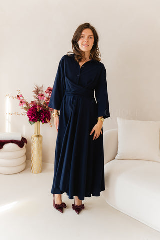 Fall Elegance Dress Navy