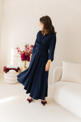 Fall Elegance Dress Navy