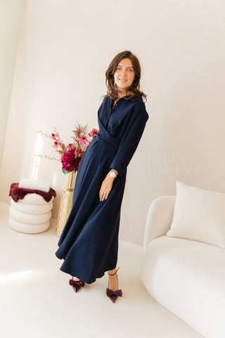 Fall Elegance Dress Navy