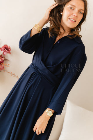 Fall Elegance Dress Navy