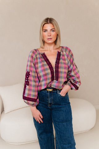 Petals Of Fall Blouse Burgundy