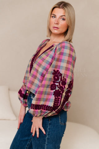 Petals Of Fall Blouse Burgundy