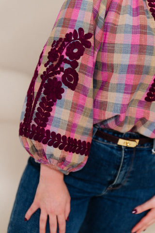 Petals Of Fall Blouse Burgundy