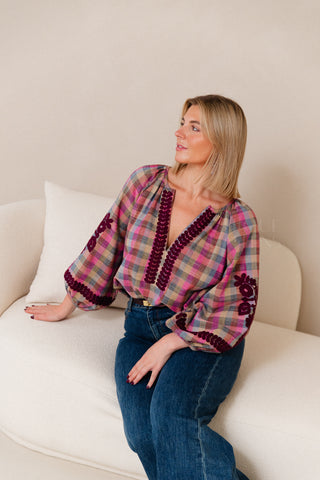 Petals Of Fall Blouse Burgundy