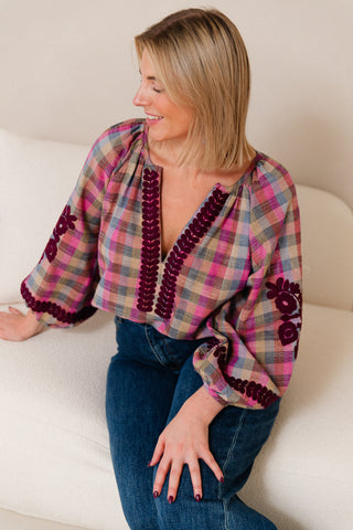 Petals Of Fall Blouse Burgundy