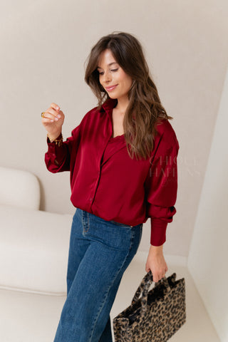 Smart Layers Blouse Burgundy