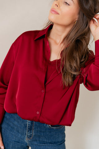 Smart Layers Blouse Burgundy