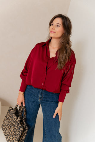 Smart Layers Blouse Burgundy