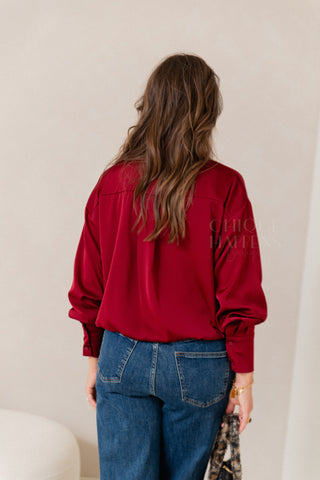 Smart Layers Blouse Burgundy
