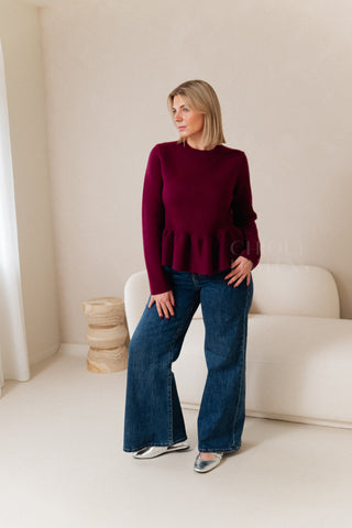 Berry Peplum Knit