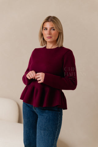 Berry Peplum Knit