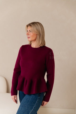 Berry Peplum Knit