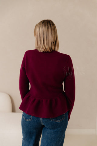 Berry Peplum Knit