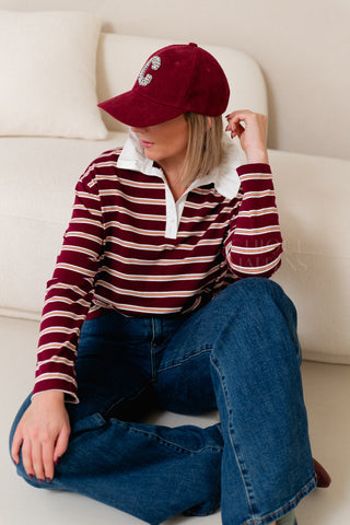 Never Too Late Polo Burgundy