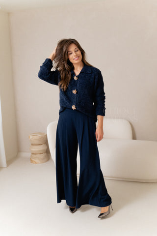 Navy Flow Trousers