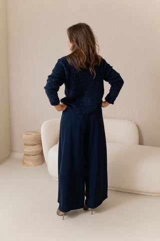 Navy Flow Trousers