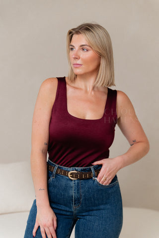 Burgundy Stretch Top