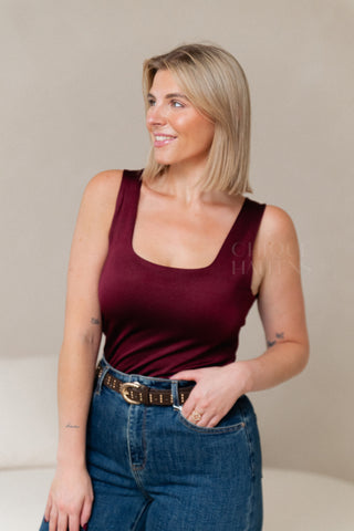 Burgundy Stretch Top