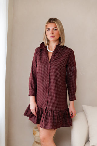 Unstoppable Love Dress Burgundy