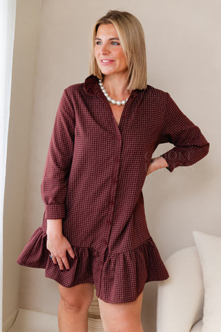 Unstoppable Love Dress Burgundy