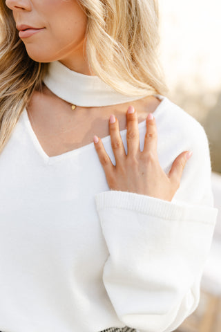 Wide Sleeves Ivory Knit