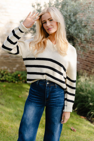 Elegant Stripe Detail Sweater
