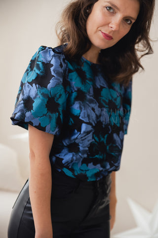 Royal Floral Blouse