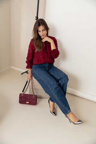 Burgundy Flora Blouse