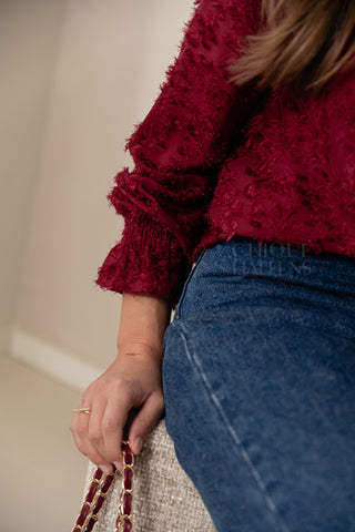 Burgundy Flora Blouse