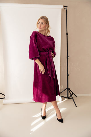 Velours Embrace Dress Fuchsia