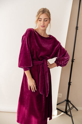 Velours Embrace Dress Fuchsia