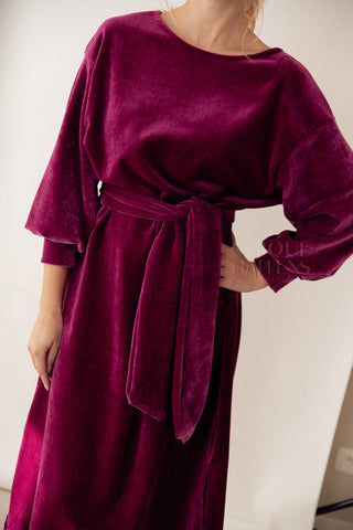 Velours Embrace Dress Fuchsia