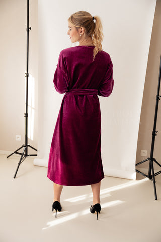 Velours Embrace Dress Fuchsia