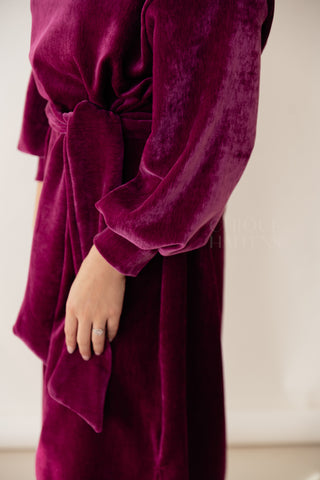 Velours Embrace Dress Fuchsia