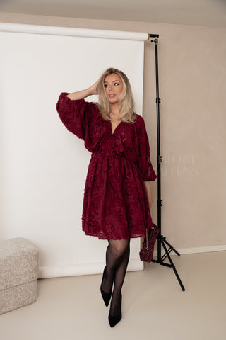 Burgundy Flora Dress