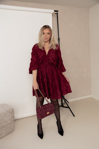 Burgundy Flora Dress