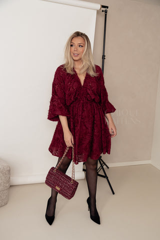 Burgundy Flora Dress