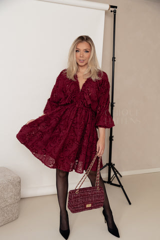 Burgundy Flora Dress