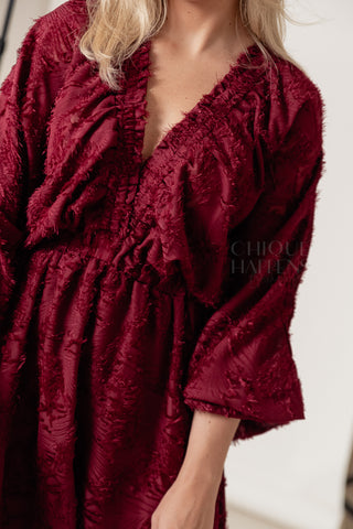 Burgundy Flora Dress