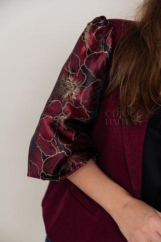 Unique Sleeve Blazer Burgundy