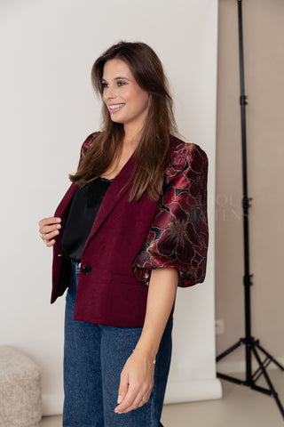 Unique Sleeve Blazer Burgundy