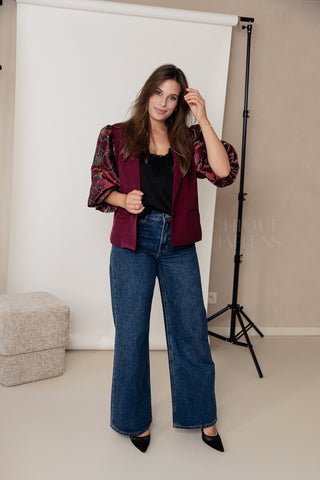 Unique Sleeve Blazer Burgundy