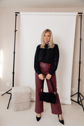 Burgundy Leather Trousers