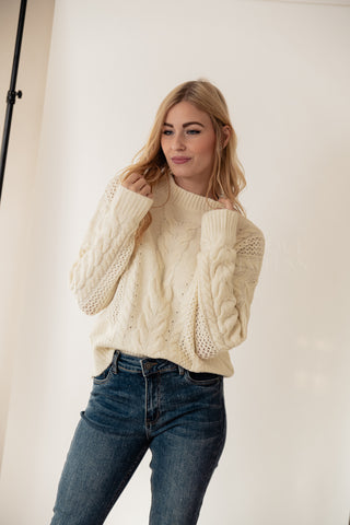 Beige Cable Knit