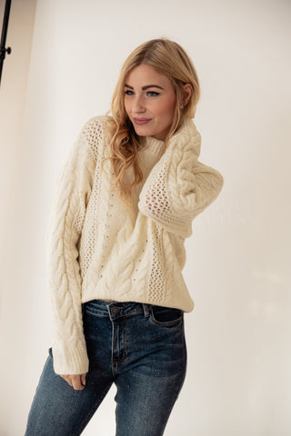 Beige Cable Knit