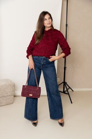 Burgundy Flora Blouse