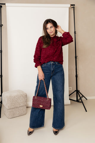 Burgundy Flora Blouse