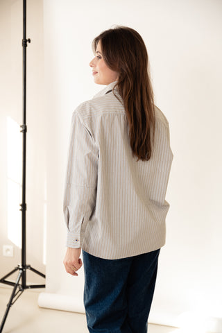 Taupe Striped Sparkle Shirt