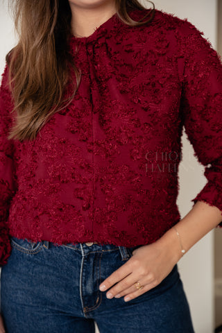 Burgundy Flora Blouse