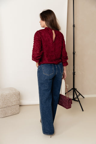 Burgundy Flora Blouse